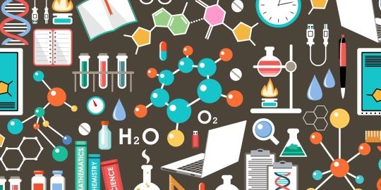 Background colorée de physique chimie